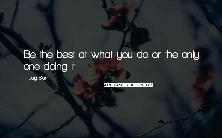 Jay Samit Quotes: Be the best at what you do or the only one doing it.