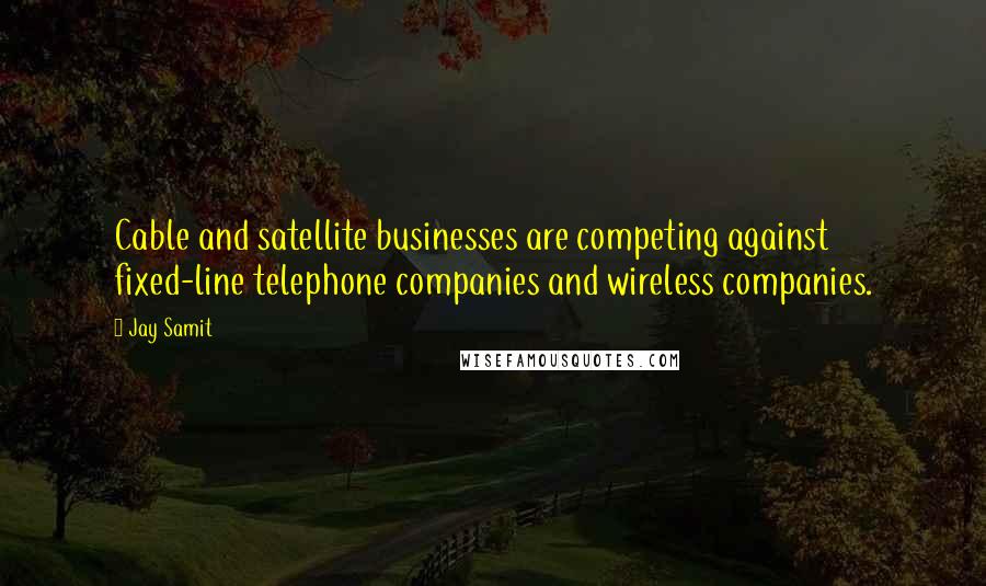 Jay Samit Quotes: Cable and satellite businesses are competing against fixed-line telephone companies and wireless companies.