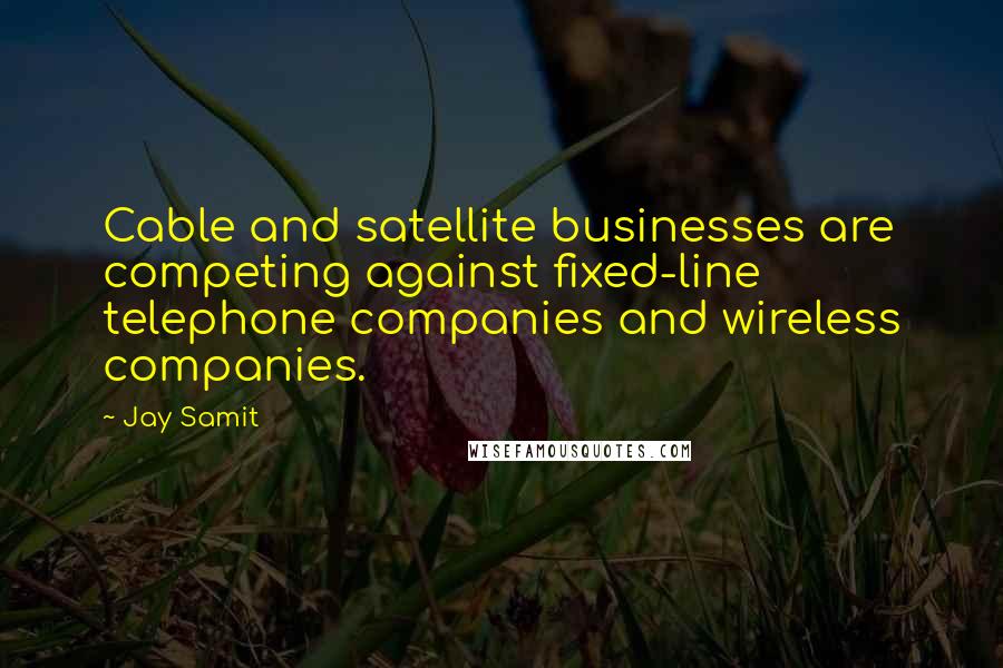 Jay Samit Quotes: Cable and satellite businesses are competing against fixed-line telephone companies and wireless companies.