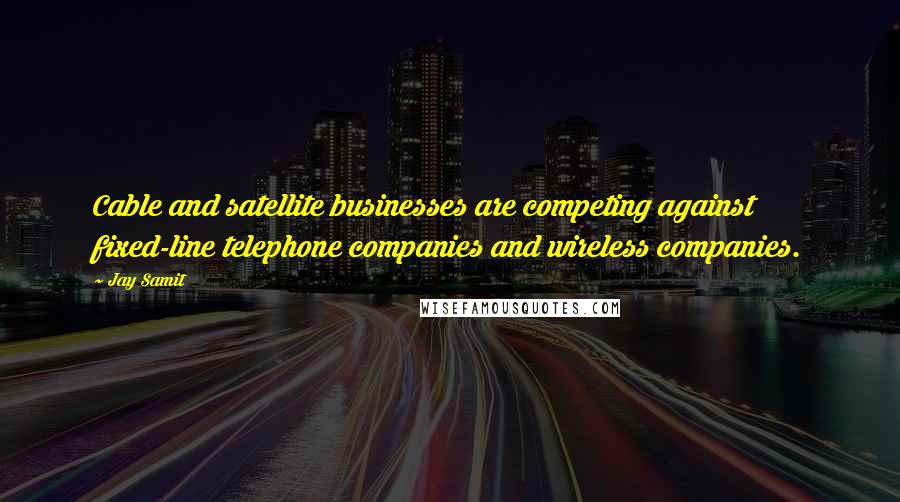 Jay Samit Quotes: Cable and satellite businesses are competing against fixed-line telephone companies and wireless companies.