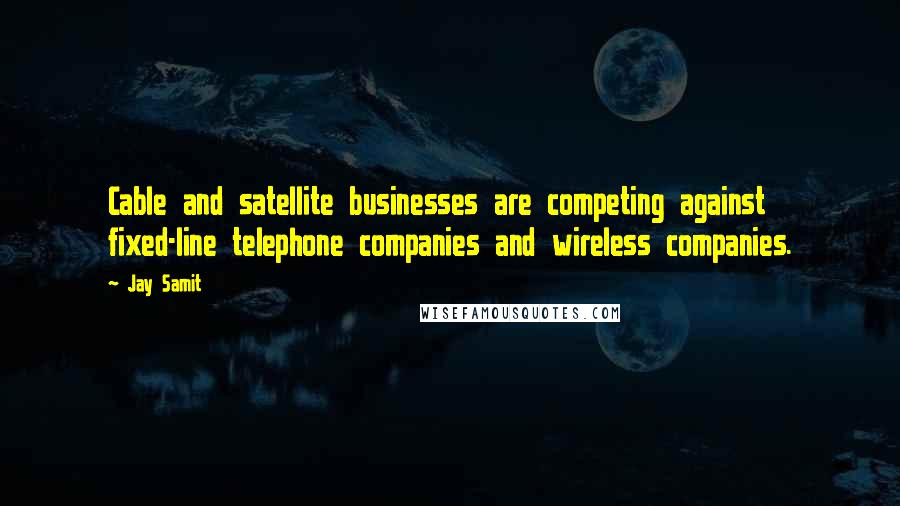 Jay Samit Quotes: Cable and satellite businesses are competing against fixed-line telephone companies and wireless companies.