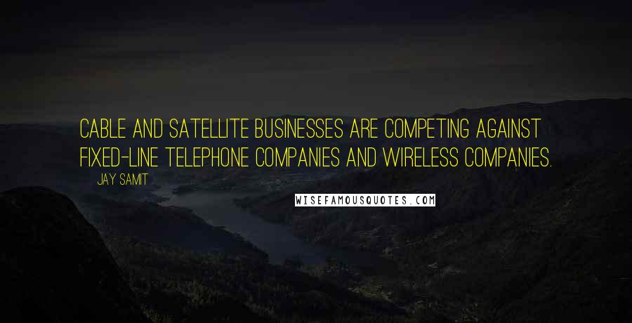 Jay Samit Quotes: Cable and satellite businesses are competing against fixed-line telephone companies and wireless companies.