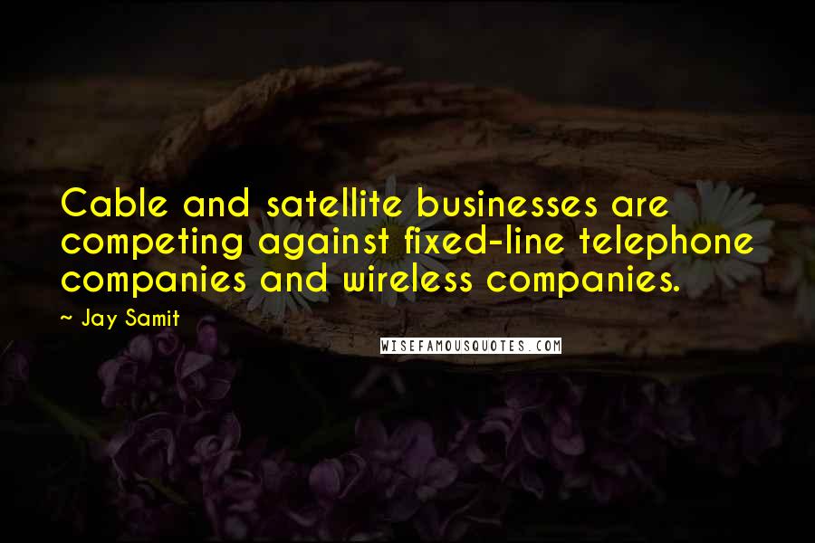 Jay Samit Quotes: Cable and satellite businesses are competing against fixed-line telephone companies and wireless companies.