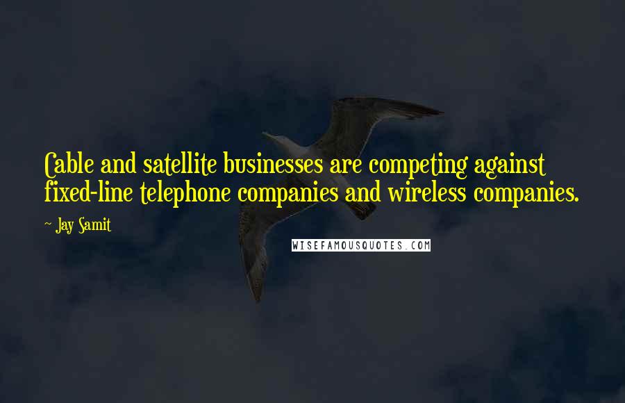 Jay Samit Quotes: Cable and satellite businesses are competing against fixed-line telephone companies and wireless companies.