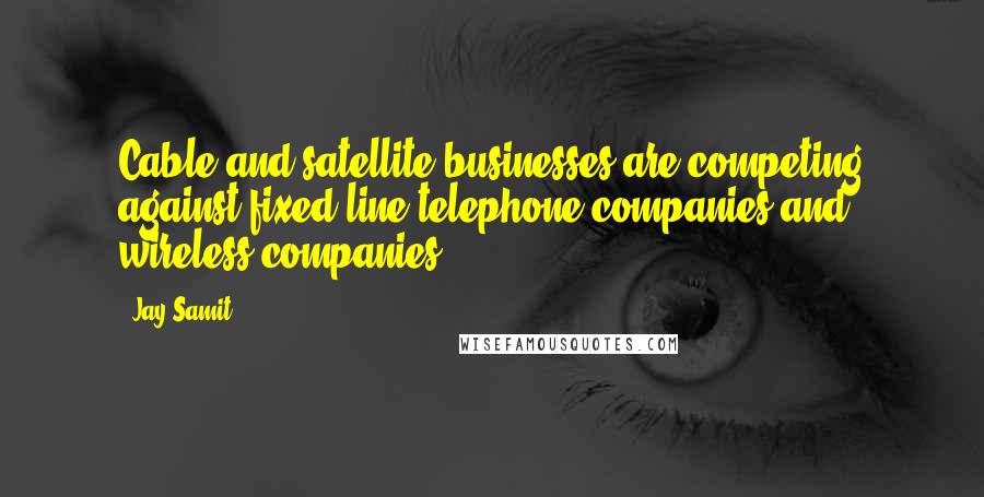 Jay Samit Quotes: Cable and satellite businesses are competing against fixed-line telephone companies and wireless companies.