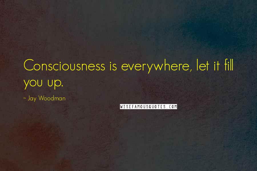 Jay Woodman Quotes: Consciousness is everywhere, let it fill you up.