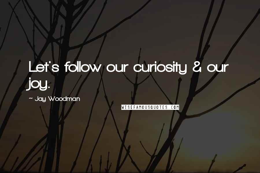 Jay Woodman Quotes: Let's follow our curiosity & our joy.