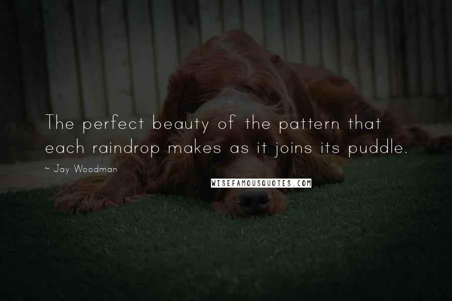 Jay Woodman Quotes: The perfect beauty of the pattern that each raindrop makes as it joins its puddle.