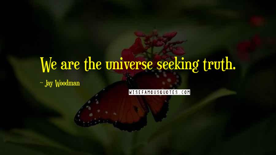 Jay Woodman Quotes: We are the universe seeking truth.