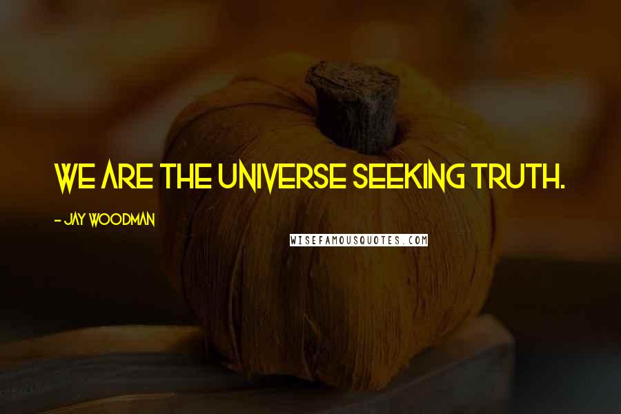 Jay Woodman Quotes: We are the universe seeking truth.