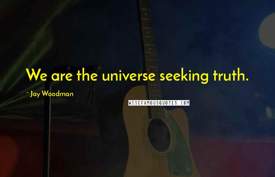 Jay Woodman Quotes: We are the universe seeking truth.