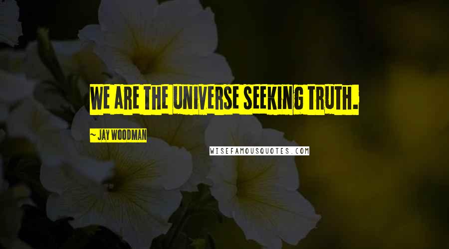 Jay Woodman Quotes: We are the universe seeking truth.