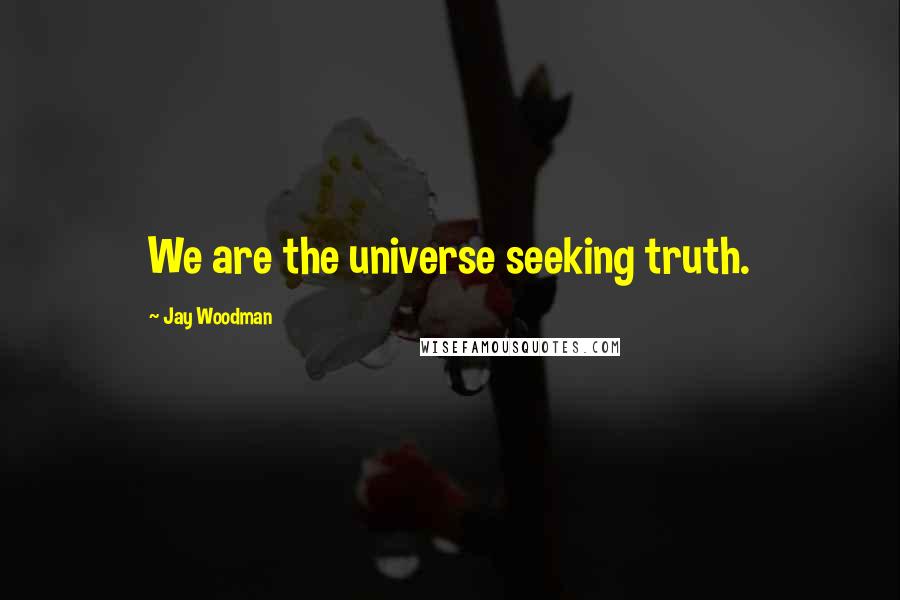 Jay Woodman Quotes: We are the universe seeking truth.