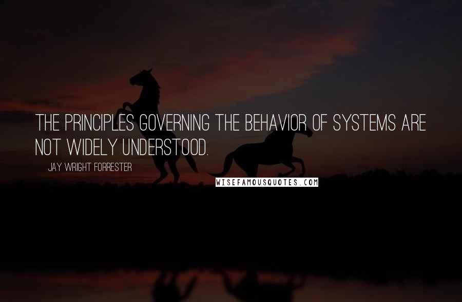 Jay Wright Forrester Quotes: The principles governing the behavior of systems are not widely understood.