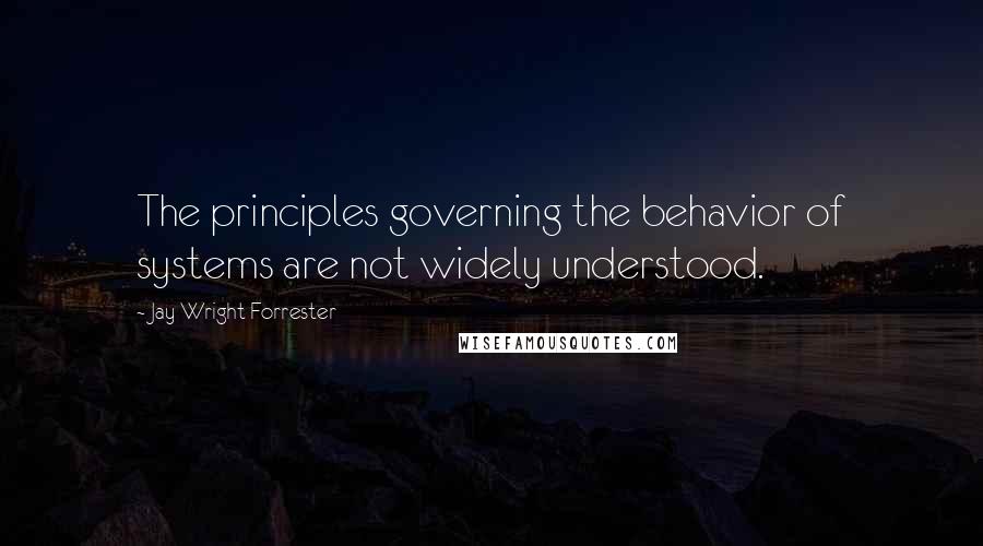 Jay Wright Forrester Quotes: The principles governing the behavior of systems are not widely understood.