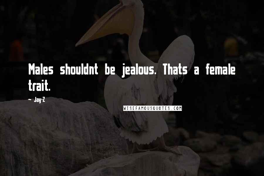 Jay-Z Quotes: Males shouldnt be jealous. Thats a female trait.
