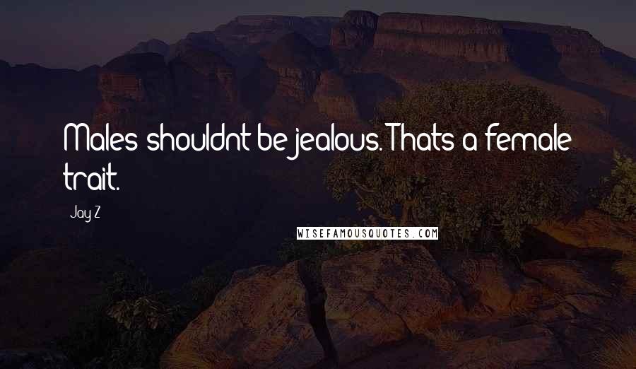 Jay-Z Quotes: Males shouldnt be jealous. Thats a female trait.