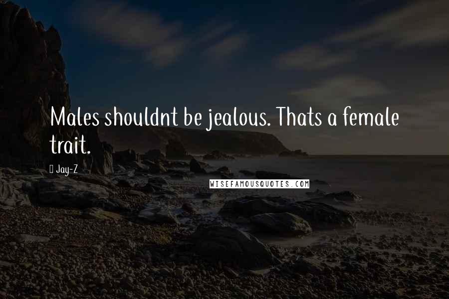 Jay-Z Quotes: Males shouldnt be jealous. Thats a female trait.