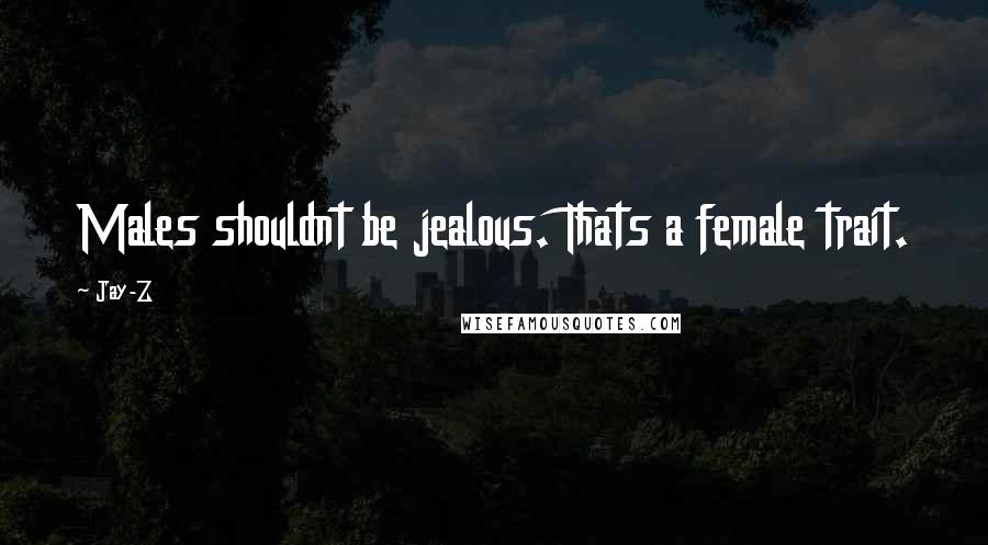 Jay-Z Quotes: Males shouldnt be jealous. Thats a female trait.