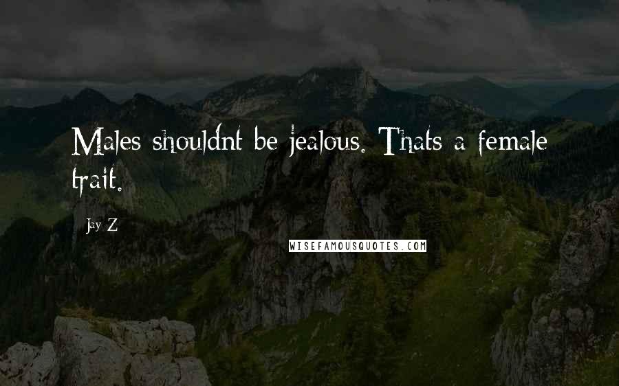 Jay-Z Quotes: Males shouldnt be jealous. Thats a female trait.