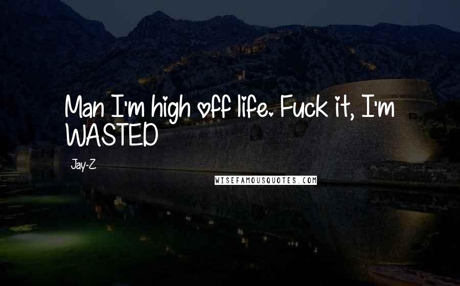 Jay-Z Quotes: Man I'm high off life. Fuck it, I'm WASTED