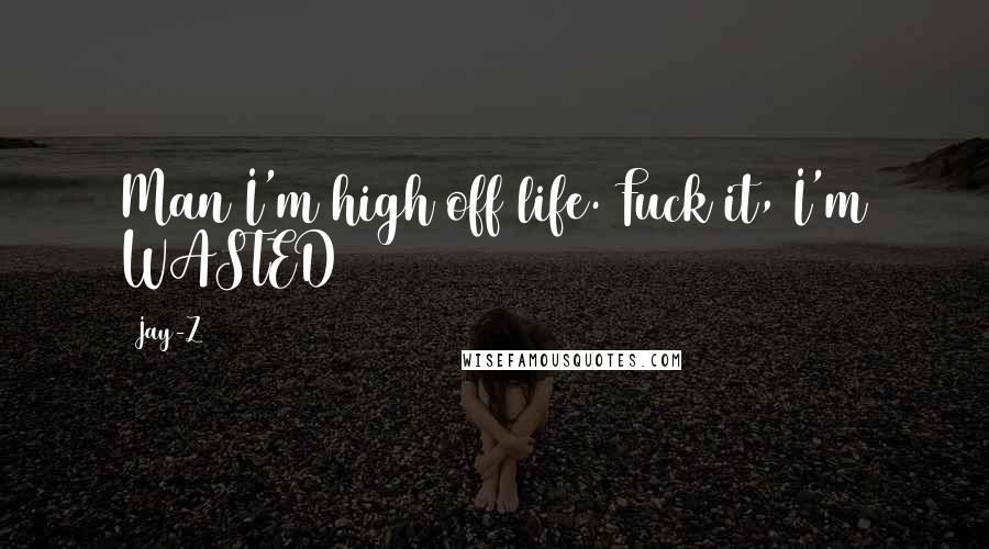 Jay-Z Quotes: Man I'm high off life. Fuck it, I'm WASTED