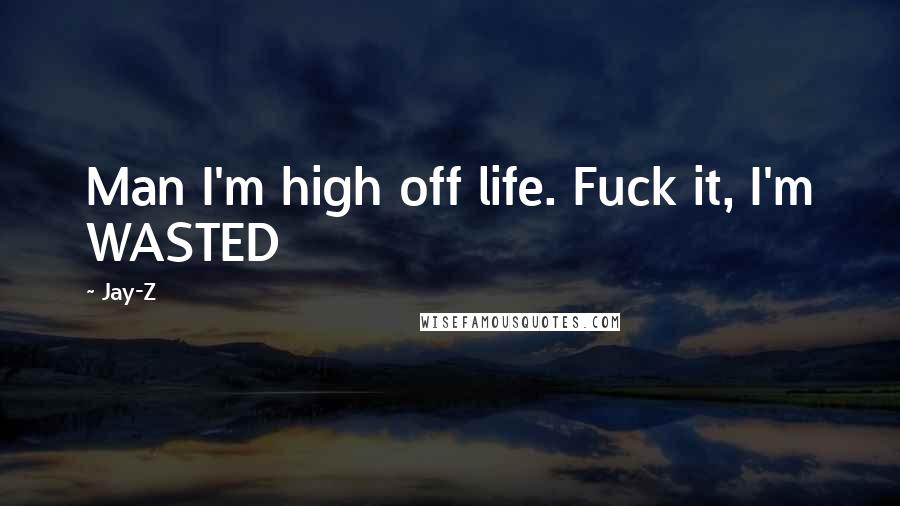 Jay-Z Quotes: Man I'm high off life. Fuck it, I'm WASTED