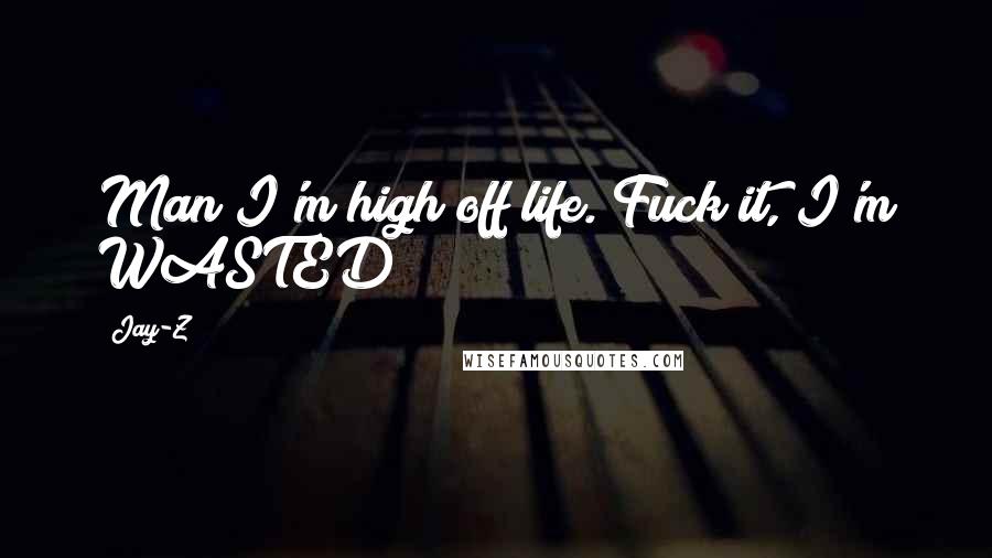 Jay-Z Quotes: Man I'm high off life. Fuck it, I'm WASTED