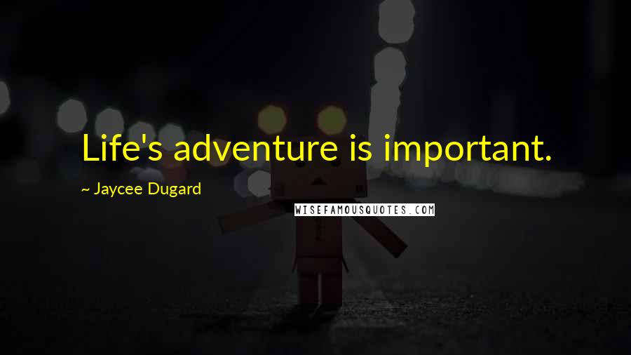 Jaycee Dugard Quotes: Life's adventure is important.