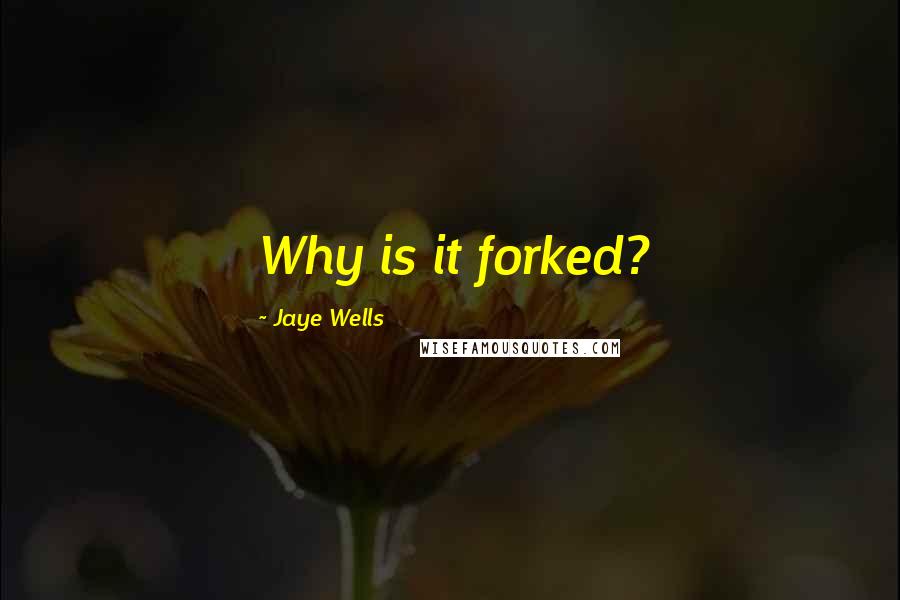 Jaye Wells Quotes: Why is it forked?