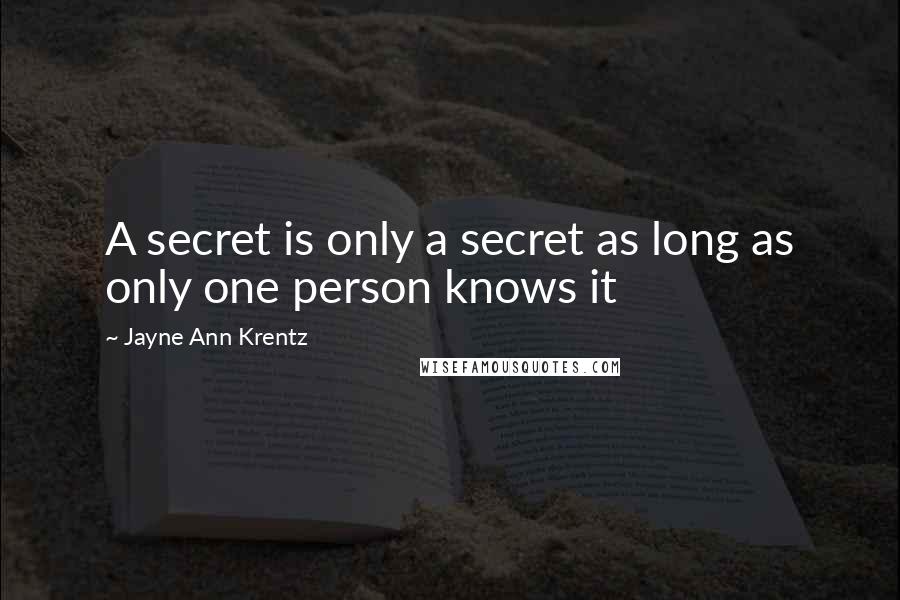 Jayne Ann Krentz Quotes: A secret is only a secret as long as only one person knows it