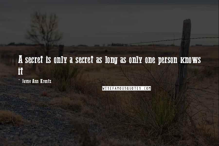 Jayne Ann Krentz Quotes: A secret is only a secret as long as only one person knows it