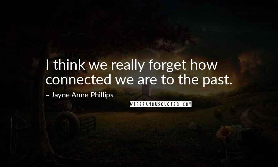 Jayne Anne Phillips Quotes: I think we really forget how connected we are to the past.