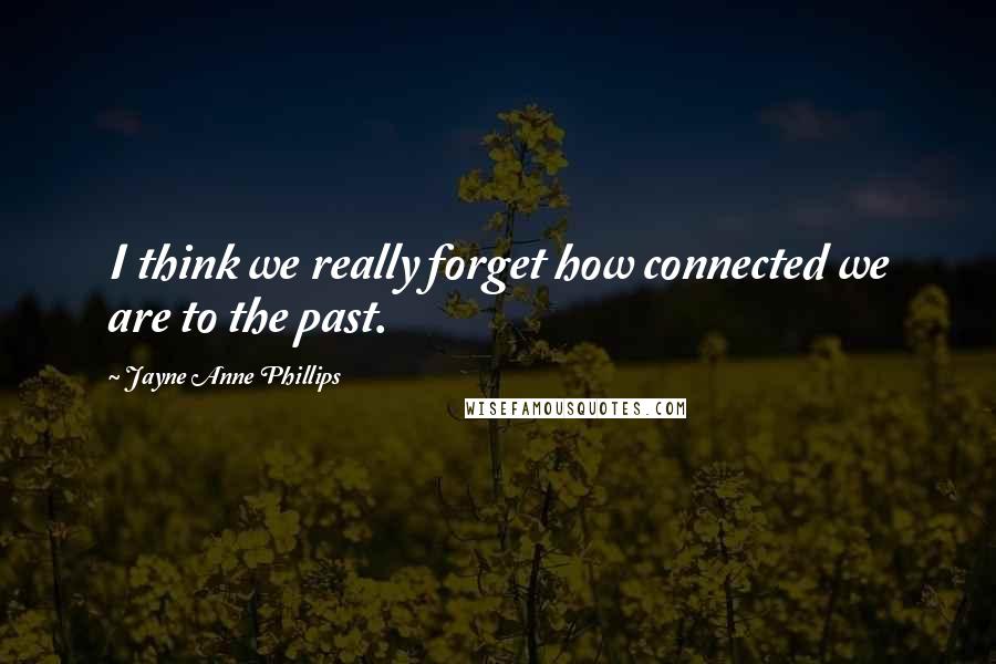 Jayne Anne Phillips Quotes: I think we really forget how connected we are to the past.