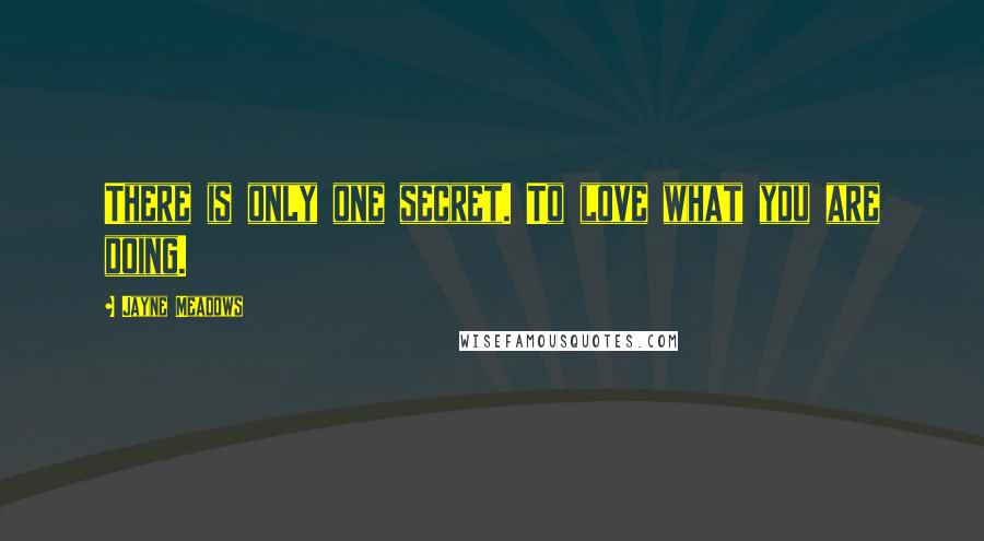 Jayne Meadows Quotes: There is only one secret. To love what you are doing.