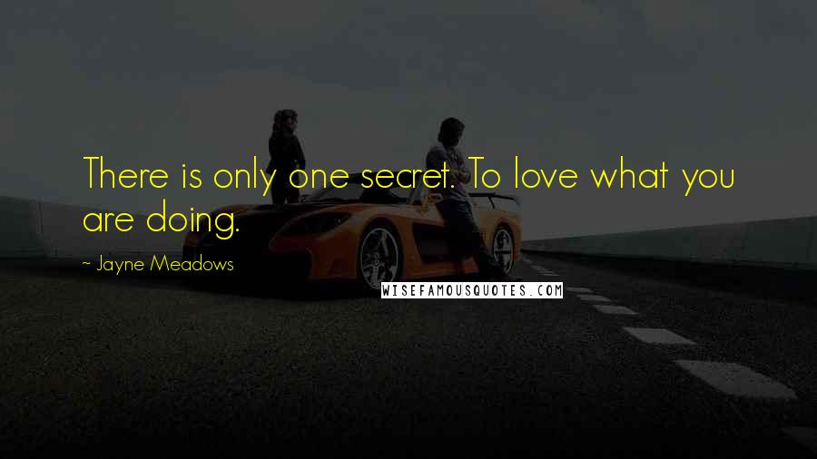 Jayne Meadows Quotes: There is only one secret. To love what you are doing.