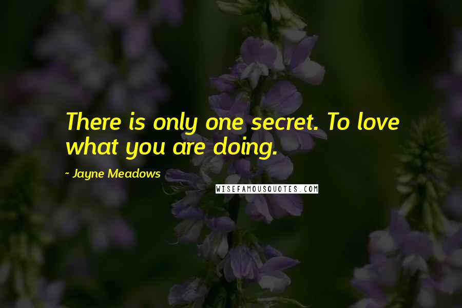 Jayne Meadows Quotes: There is only one secret. To love what you are doing.