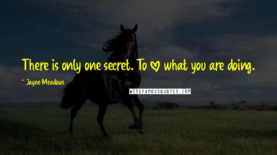 Jayne Meadows Quotes: There is only one secret. To love what you are doing.