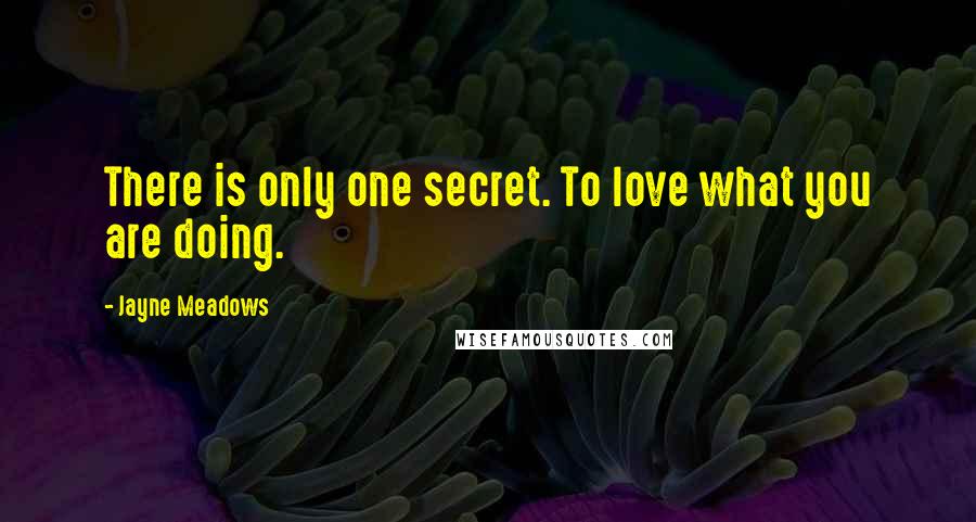 Jayne Meadows Quotes: There is only one secret. To love what you are doing.