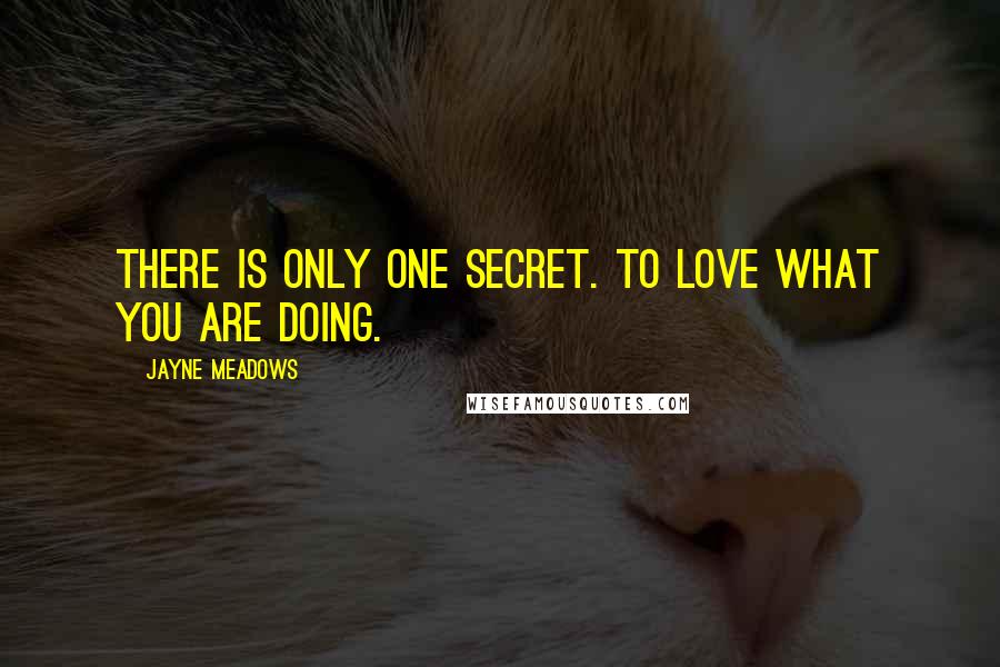 Jayne Meadows Quotes: There is only one secret. To love what you are doing.