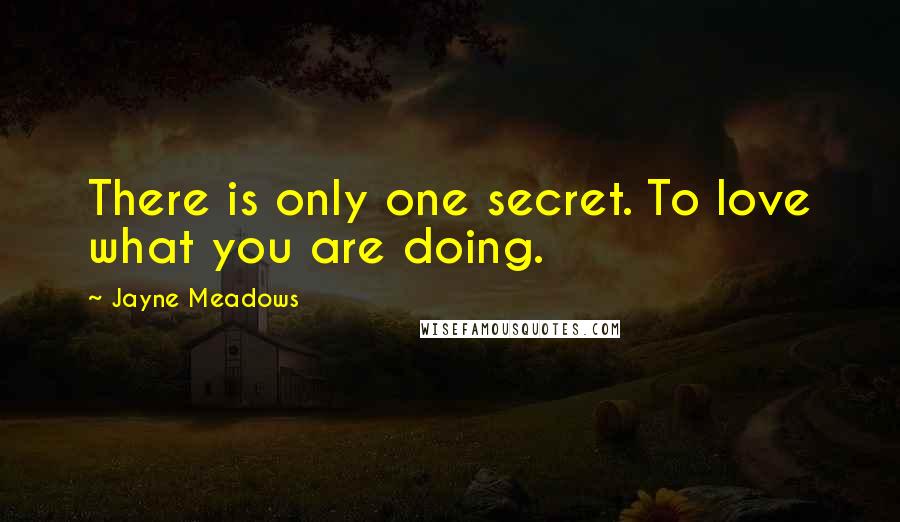 Jayne Meadows Quotes: There is only one secret. To love what you are doing.