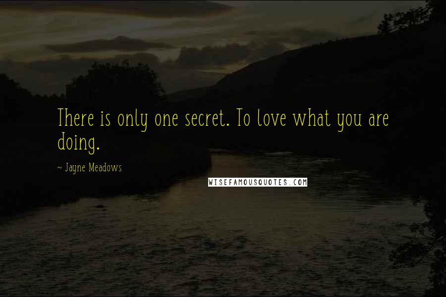 Jayne Meadows Quotes: There is only one secret. To love what you are doing.