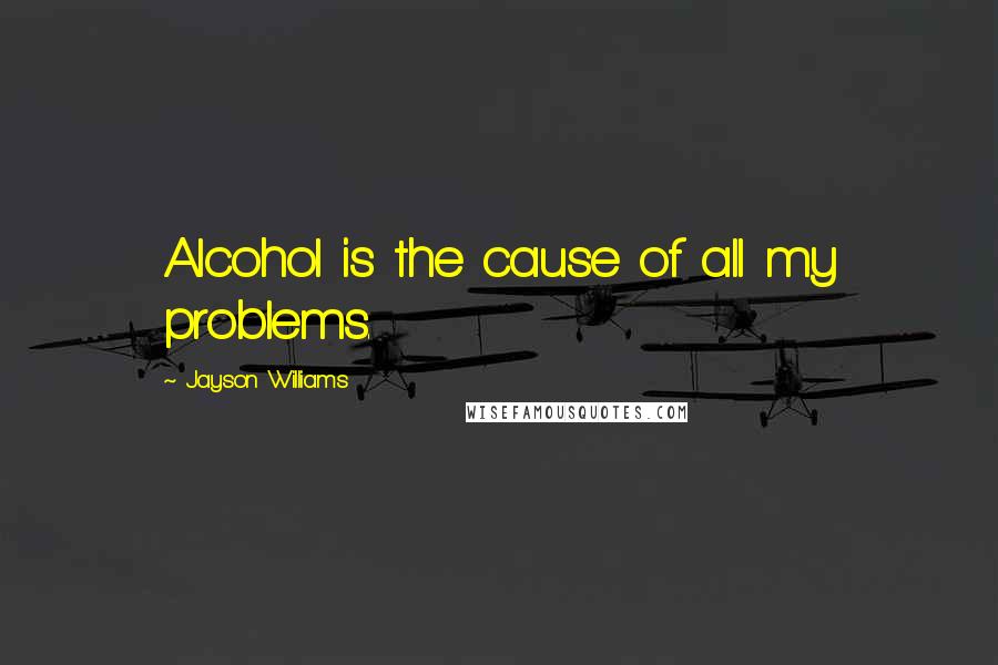 Jayson Williams Quotes: Alcohol is the cause of all my problems.