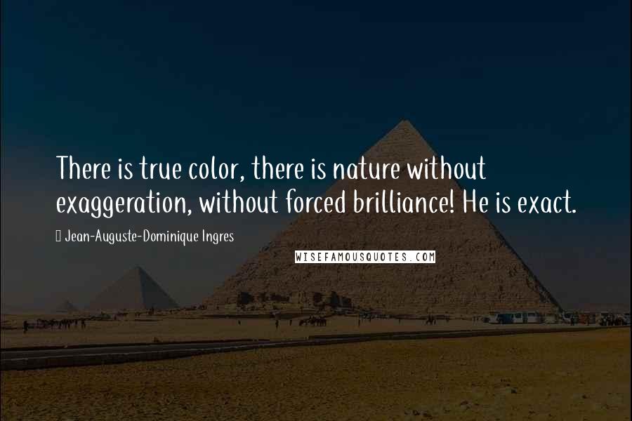 Jean-Auguste-Dominique Ingres Quotes: There is true color, there is nature without exaggeration, without forced brilliance! He is exact.