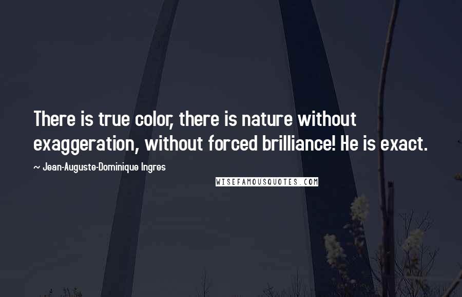 Jean-Auguste-Dominique Ingres Quotes: There is true color, there is nature without exaggeration, without forced brilliance! He is exact.