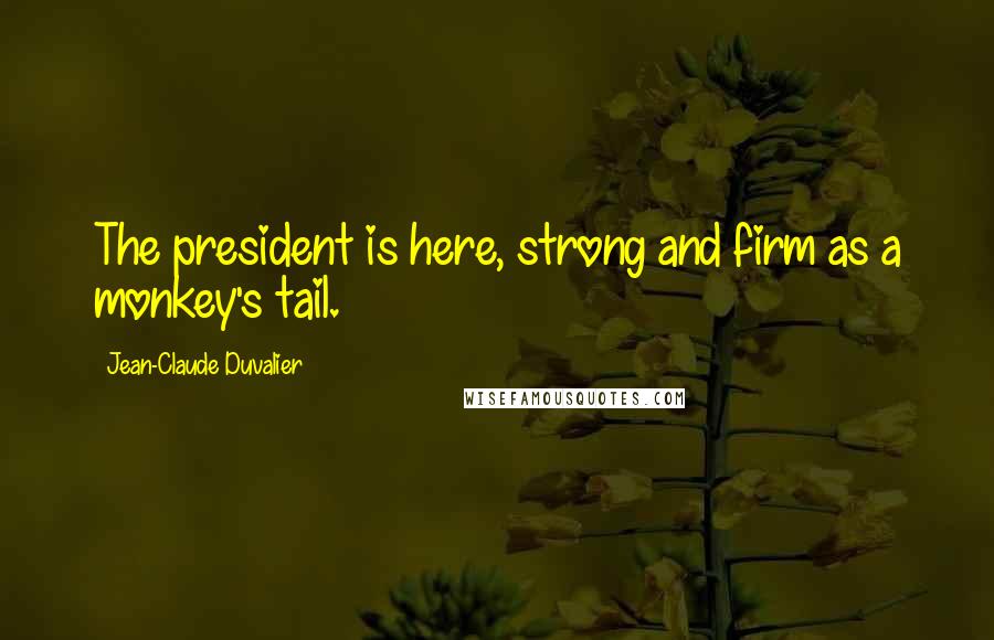 Jean-Claude Duvalier Quotes: The president is here, strong and firm as a monkey's tail.