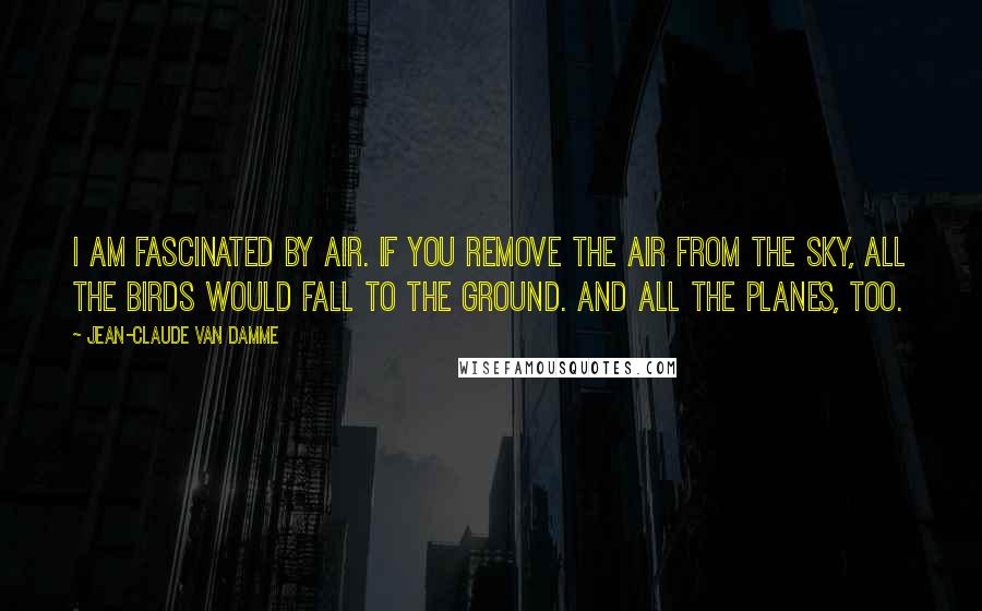 Jean-Claude Van Damme Quotes: I am fascinated by air. If you remove the air from the sky, all the birds would fall to the ground. And all the planes, too.