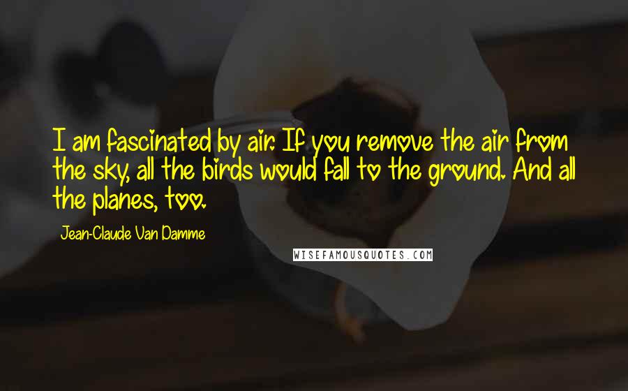 Jean-Claude Van Damme Quotes: I am fascinated by air. If you remove the air from the sky, all the birds would fall to the ground. And all the planes, too.