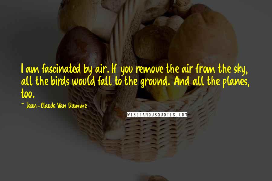 Jean-Claude Van Damme Quotes: I am fascinated by air. If you remove the air from the sky, all the birds would fall to the ground. And all the planes, too.