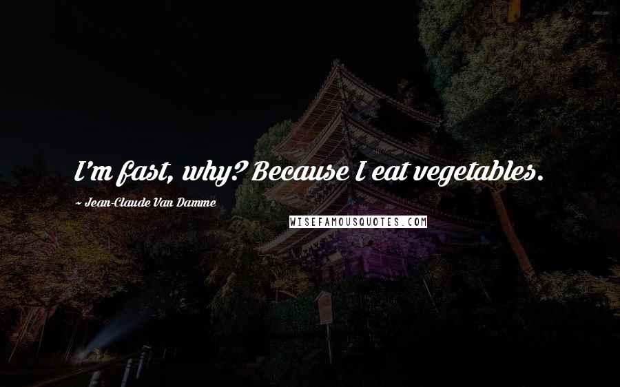 Jean-Claude Van Damme Quotes: I'm fast, why? Because I eat vegetables.